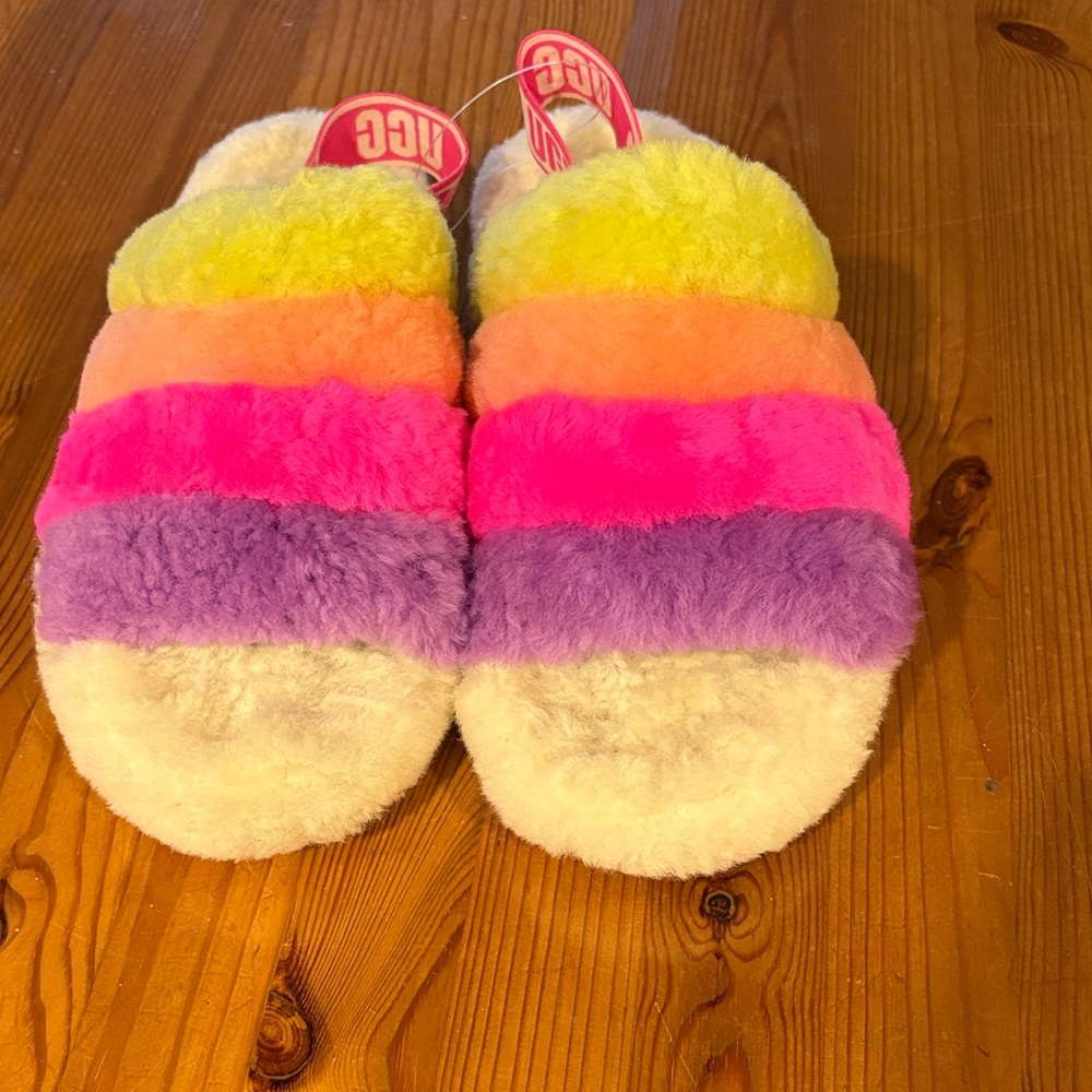 UGG Multicolor Fluffy Slippers - Picture 2 of 8